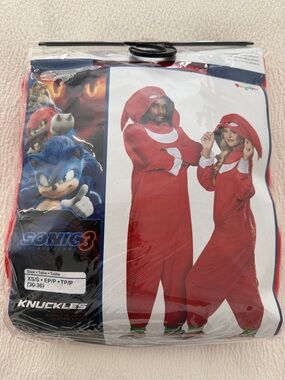 Knuckles Sonic 3 Red Character Onesie Adult Costume
